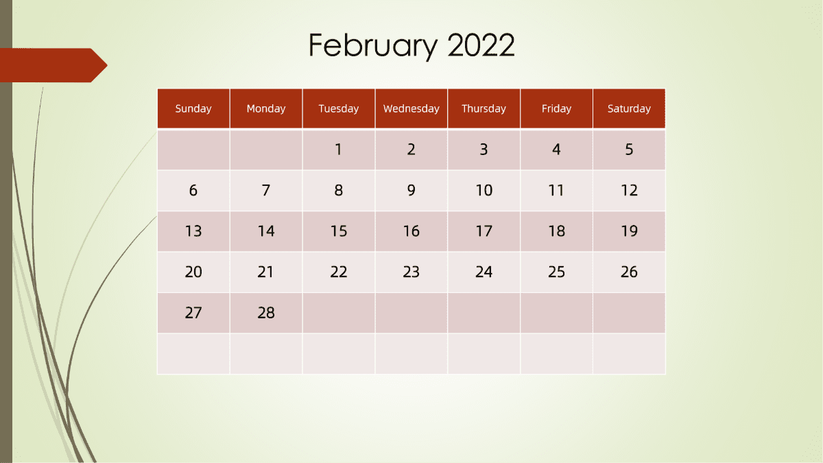 模板[DF301] 日历表 2022年 月历台历 英文版 周日开始 带节假日调休安排