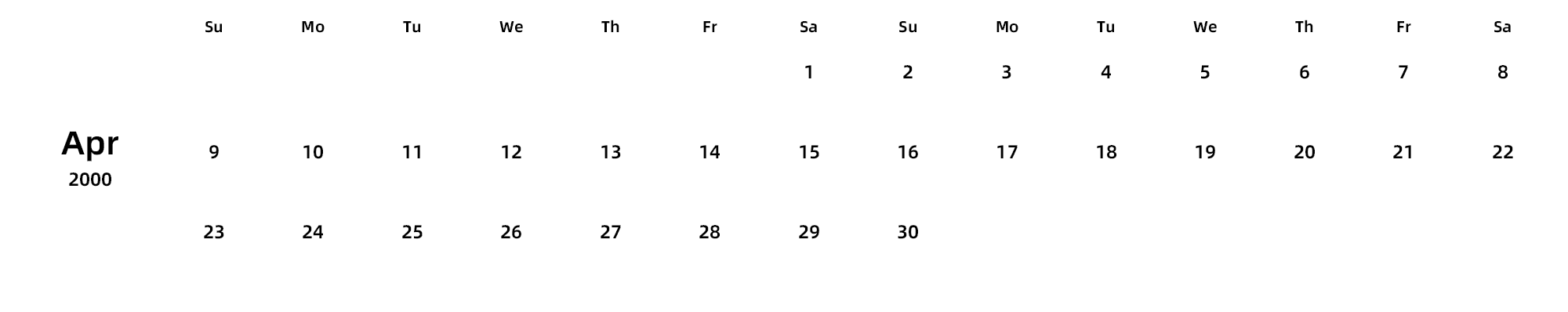 英文版 周日开始 带节假日调休安排
