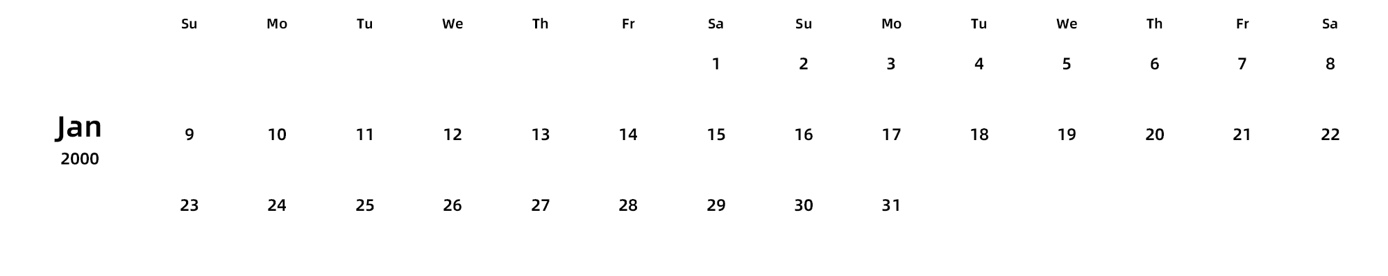 英文版 周日开始