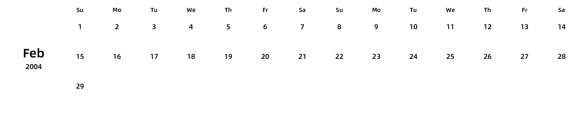 英文版 周日开始 带节假日调休安排