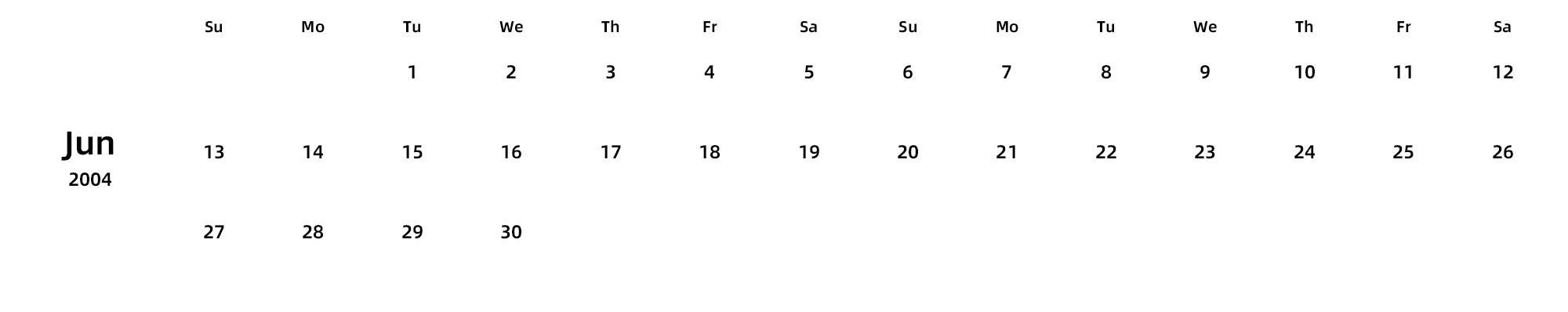 英文版 周日开始 带节假日调休安排