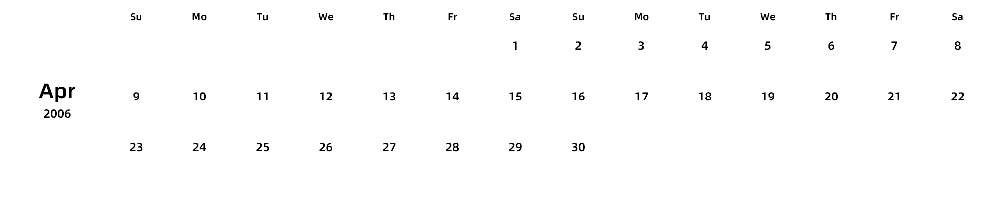 英文版 周日开始 带节假日调休安排