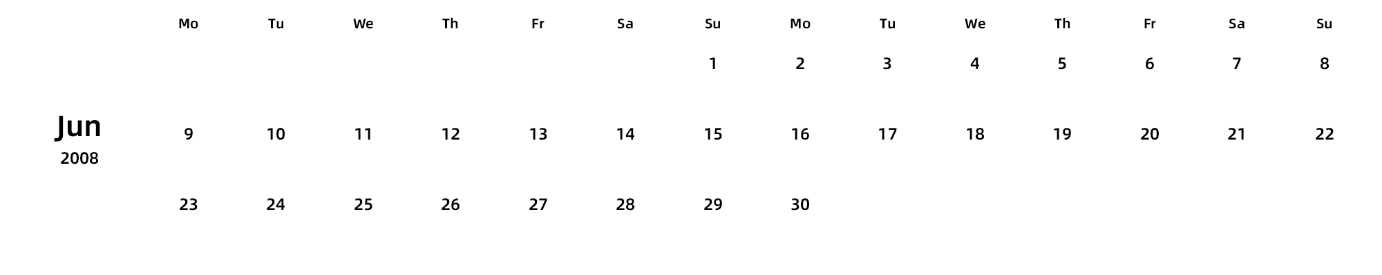 英文版 周一开始