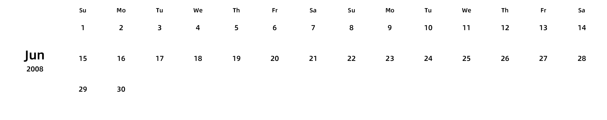 英文版 周日开始 带节假日调休安排
