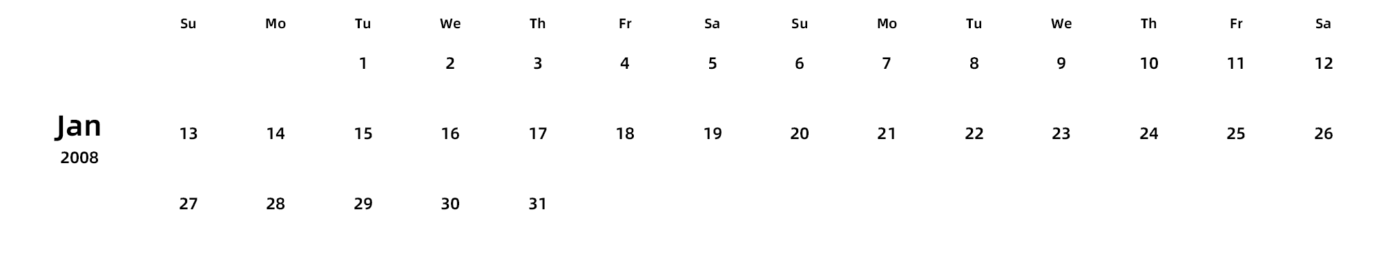 英文版 周日开始