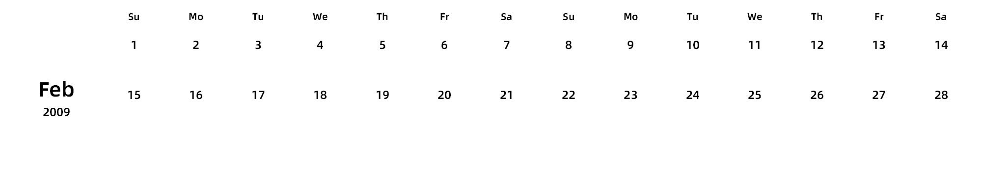 英文版 周日开始 带节假日调休安排