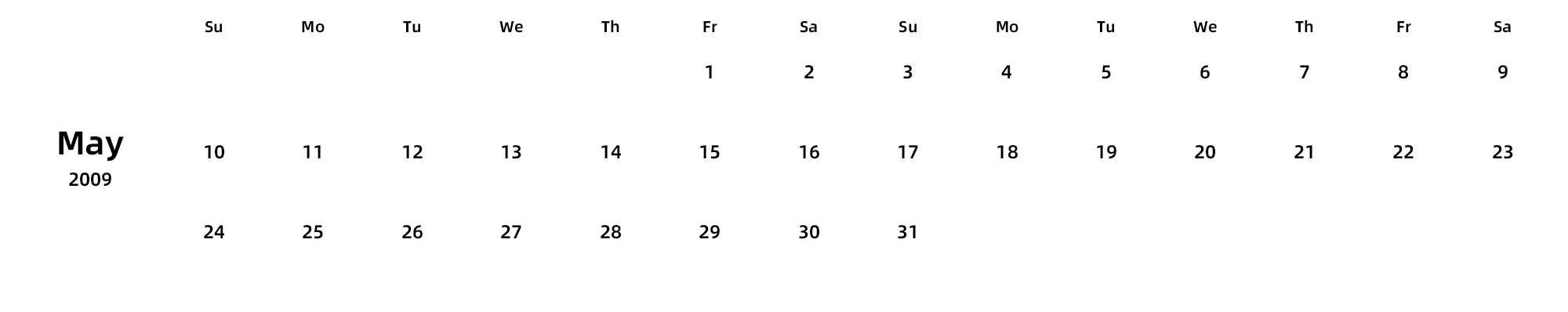 英文版 周日开始 带节假日调休安排
