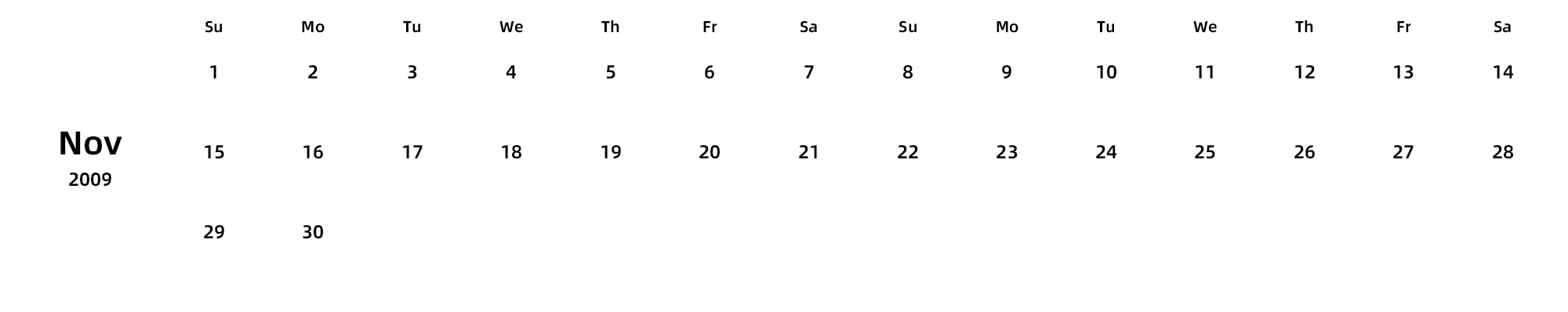 英文版 周日开始