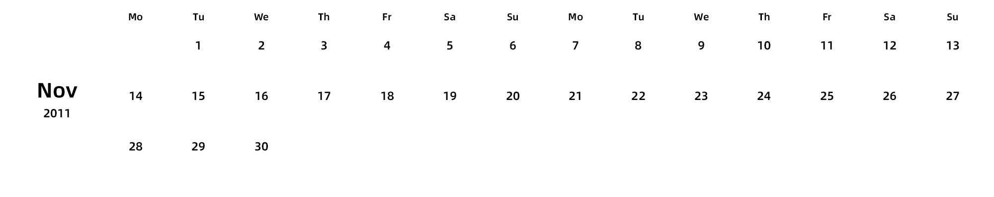 英文版 周一开始