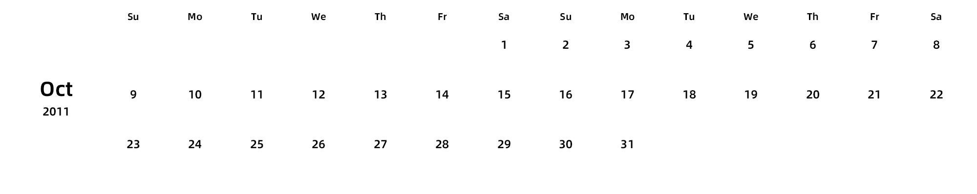 英文版 周日开始 带节假日调休安排