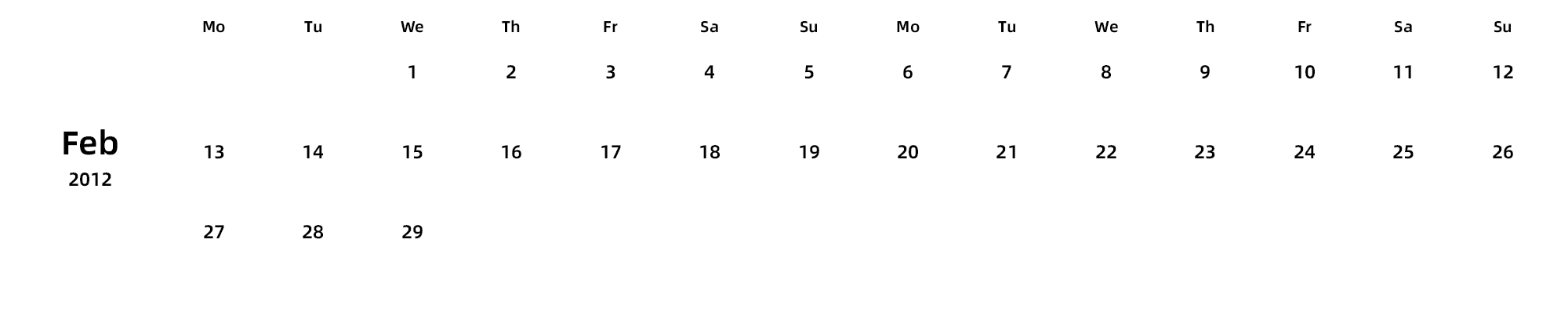 英文版 周一开始