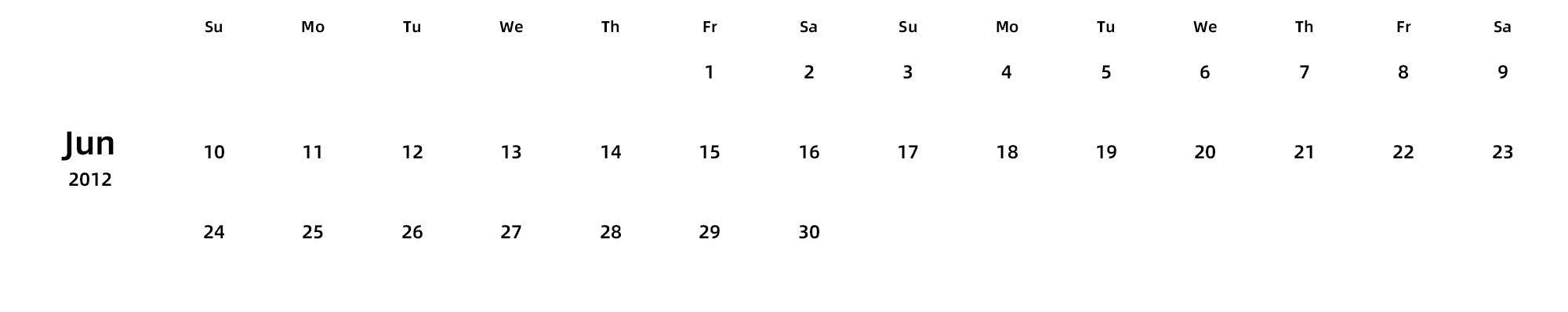 英文版 周日开始 带节假日调休安排