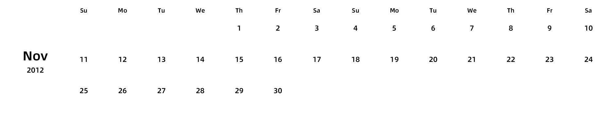英文版 周日开始