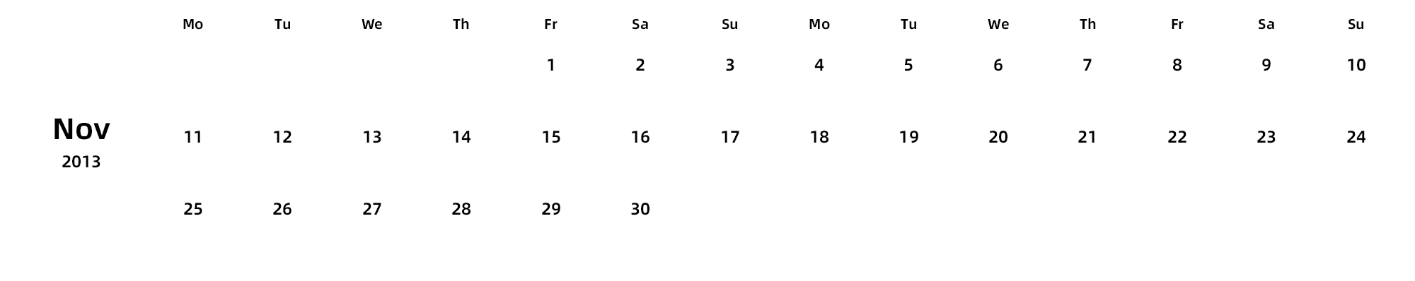 英文版 周一开始
