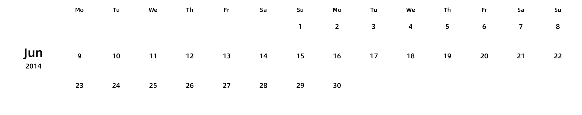 英文版 周一开始