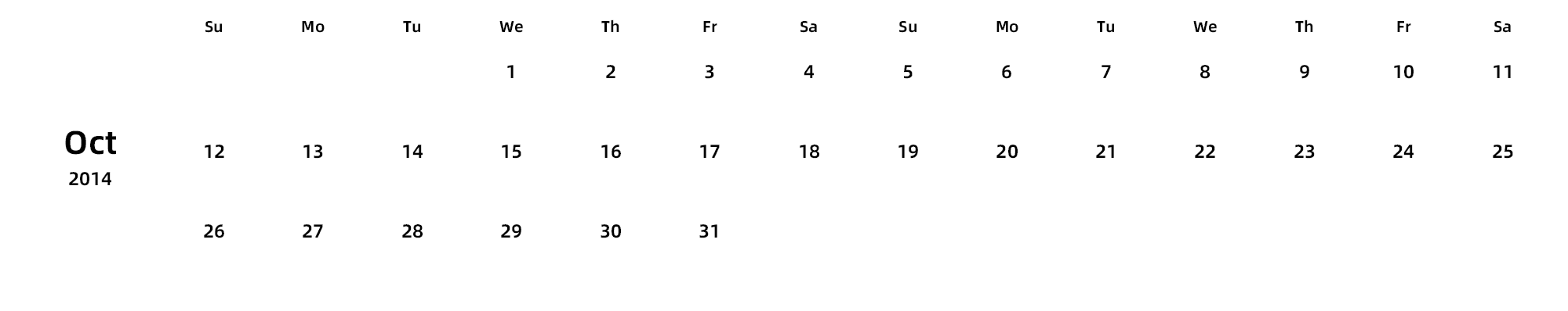 英文版 周日开始