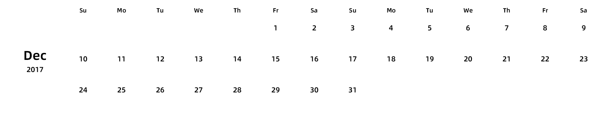 英文版 周日开始