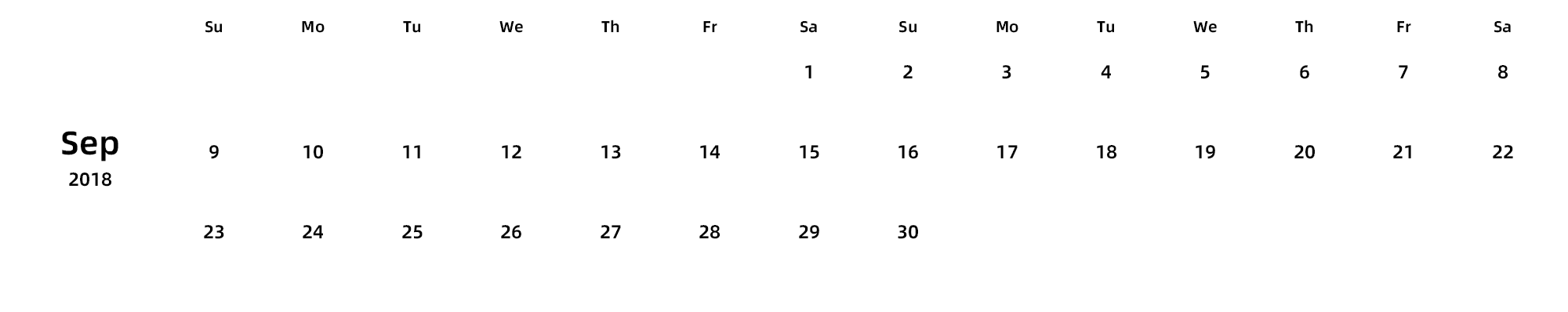 英文版 周日开始