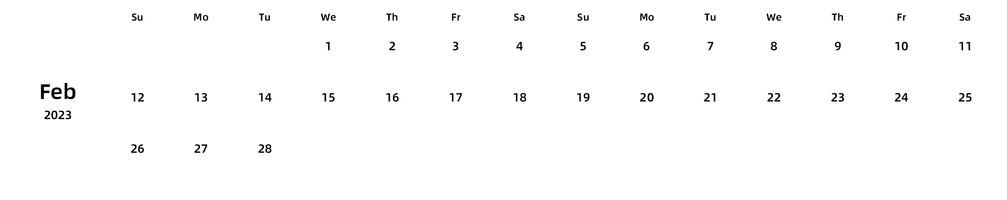 英文版 周日开始