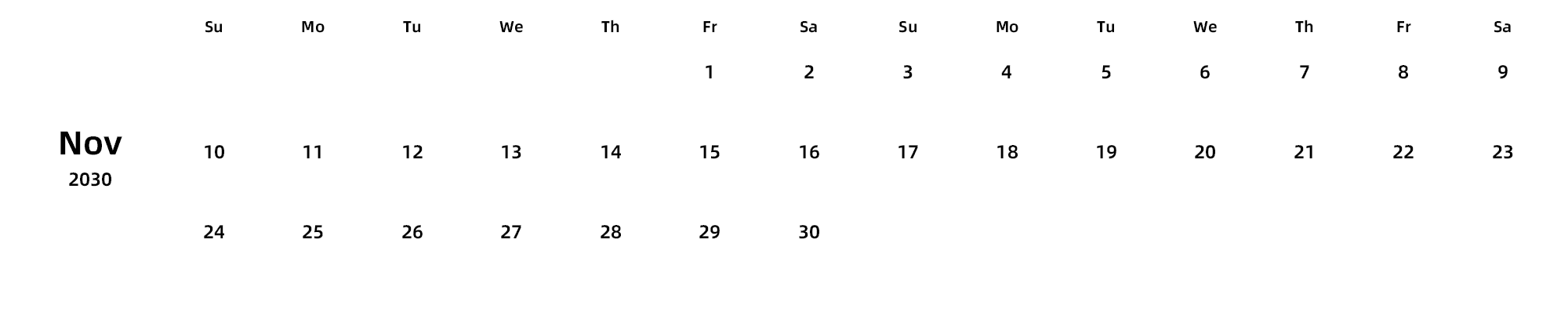 英文版 周日开始