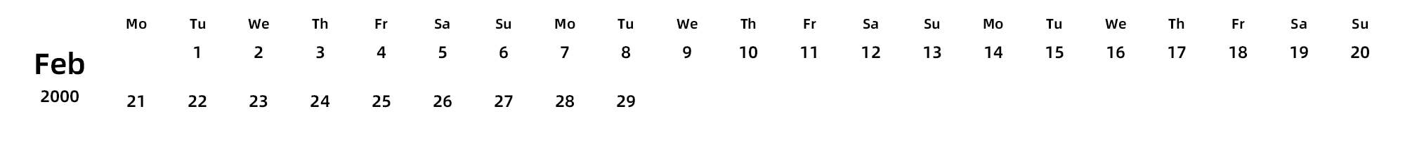 英文版 周一开始