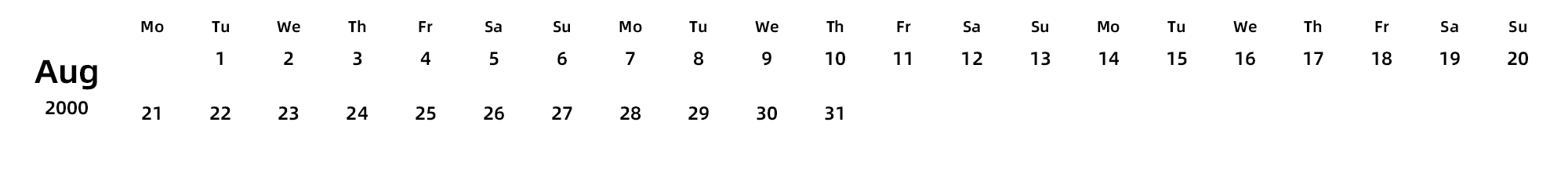 英文版 周一开始