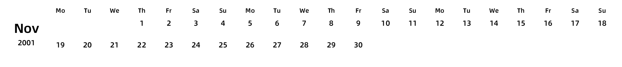 英文版 周一开始 带节假日调休安排