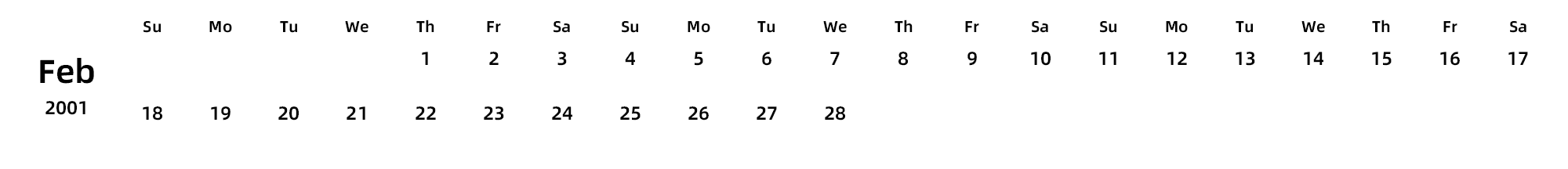 英文版 周日开始 带节假日调休安排