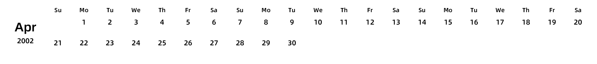 英文版 周日开始 带节假日调休安排
