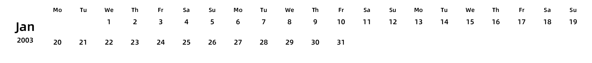 英文版 周一开始