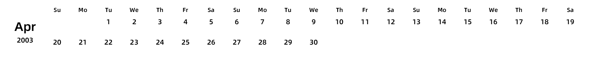 英文版 周日开始
