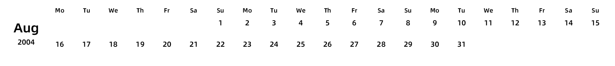 英文版 周一开始