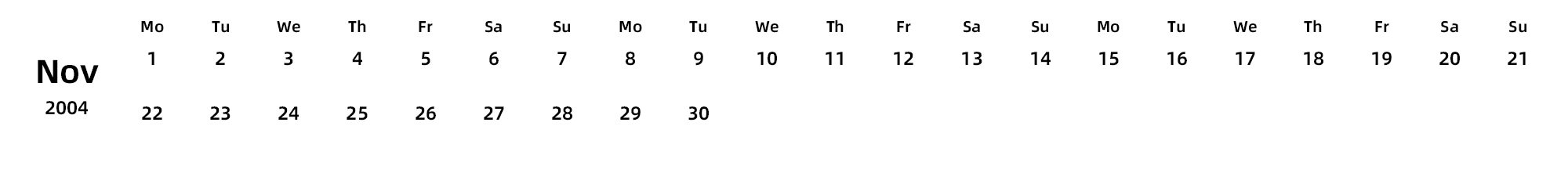 英文版 周一开始