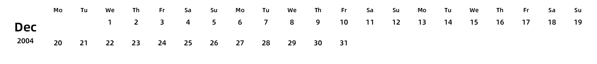英文版 周一开始
