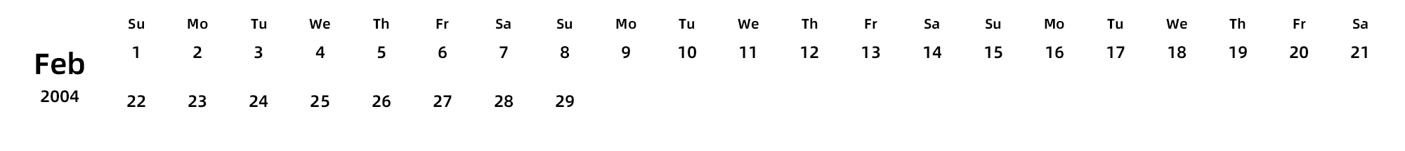 英文版 周日开始 带节假日调休安排