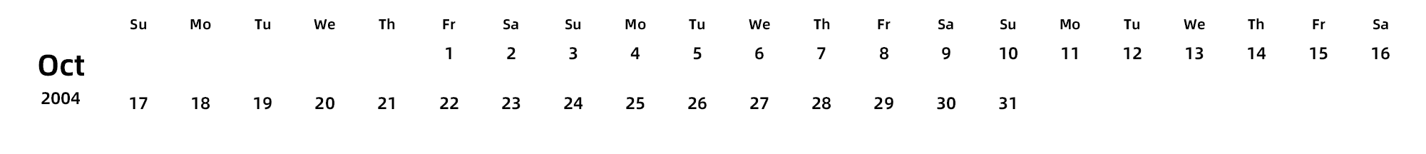 英文版 周日开始
