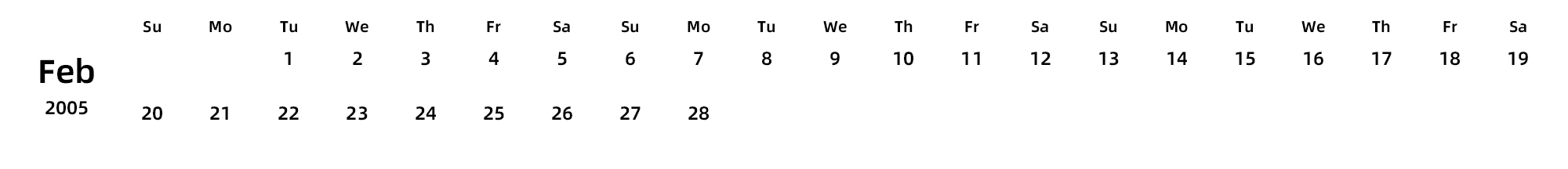 英文版 周日开始 带节假日调休安排