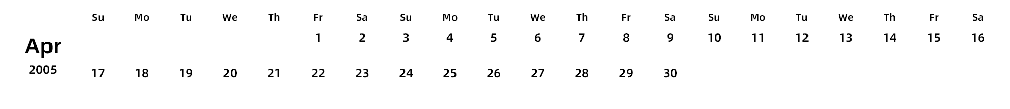 英文版 周日开始
