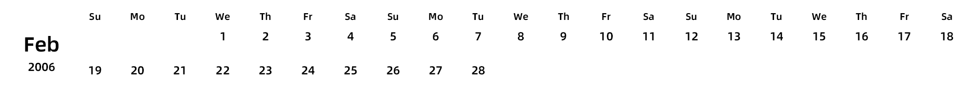 英文版 周日开始