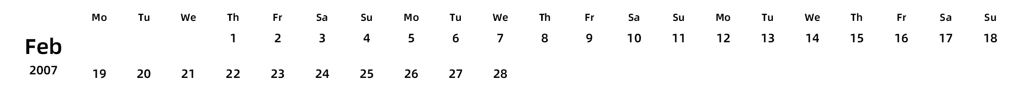 英文版 周一开始 带节假日调休安排