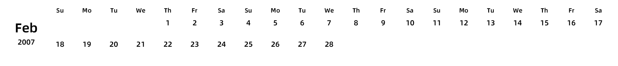 英文版 周日开始 带节假日调休安排