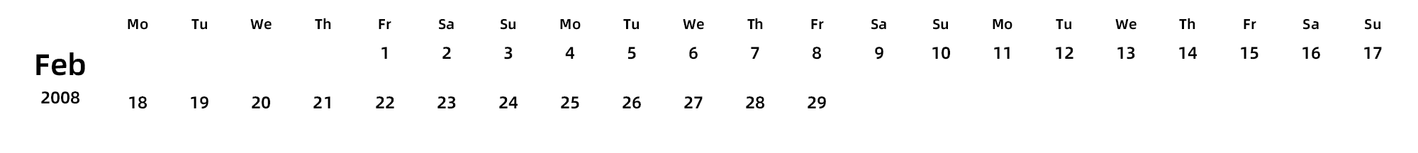 英文版 周一开始 带节假日调休安排