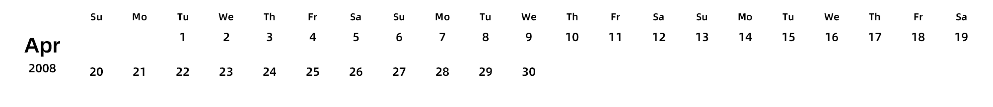 英文版 周日开始 带节假日调休安排
