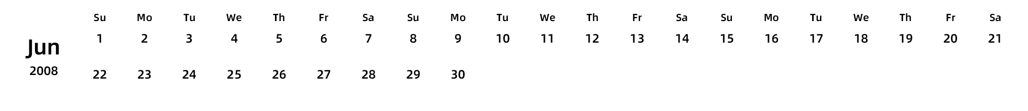 英文版 周日开始