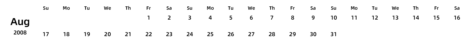 英文版 周日开始
