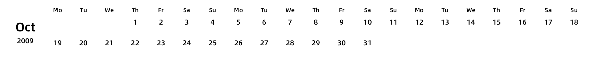 英文版 周一开始 带节假日调休安排