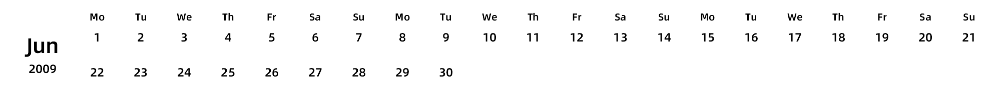 英文版 周一开始