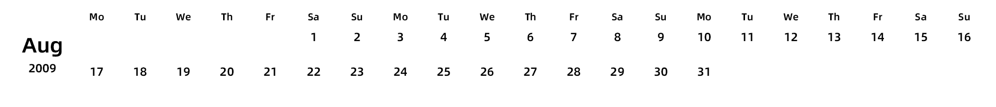 英文版 周一开始