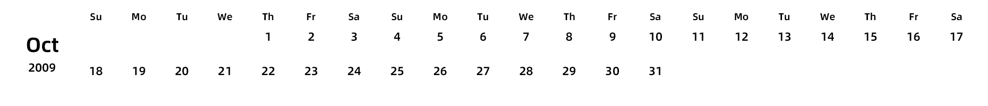 英文版 周日开始 带节假日调休安排