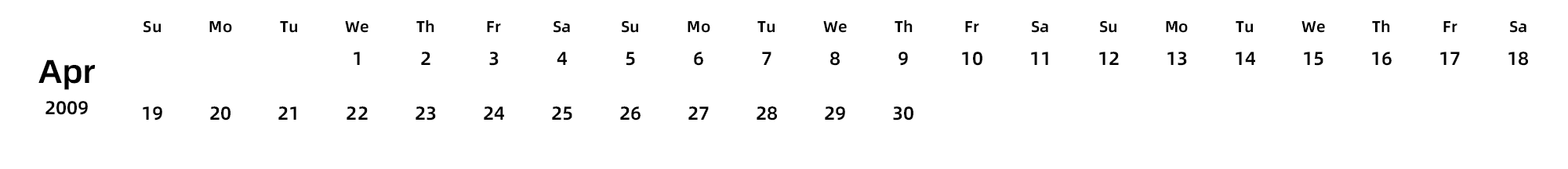英文版 周日开始